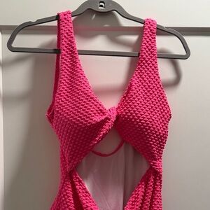 PINK Victoria's Secret Hot Pink Textured Bikini